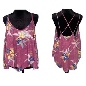 We The Free People Strappy Tank - Womens Medium - Pink Floral - NWT